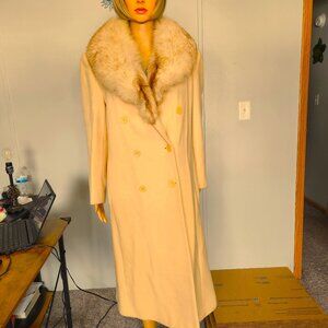#712 Small wool/fox fur coat